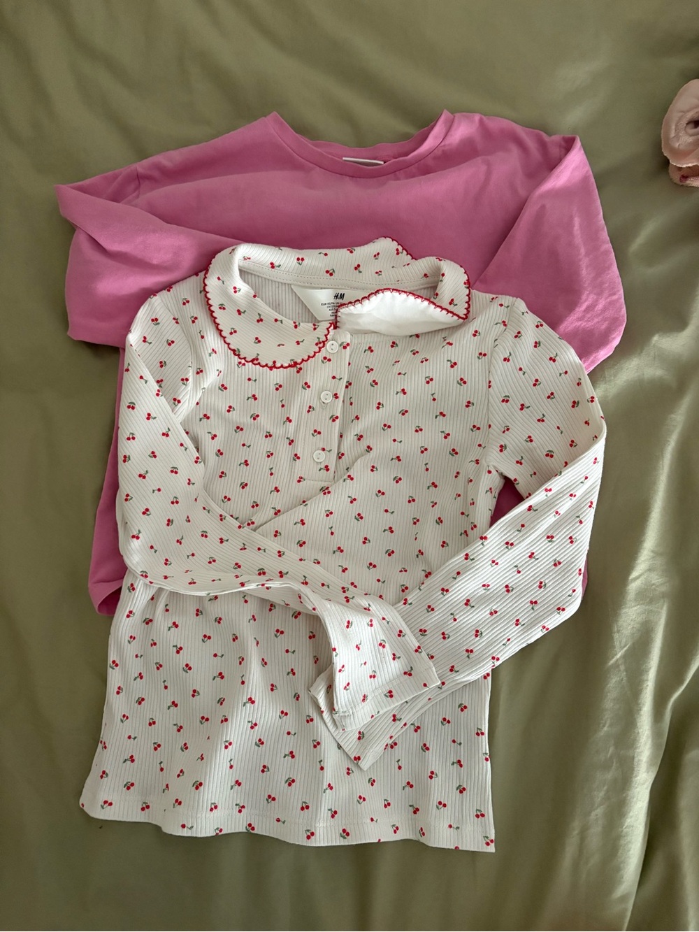 H&M and Zara Kids Long-Sleeve Pink Cherry Print